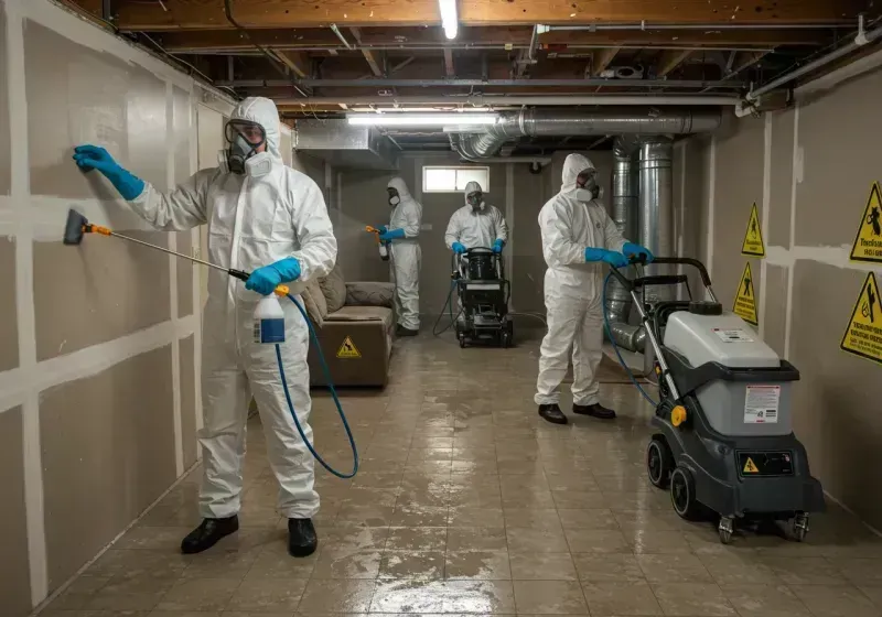 Basement Moisture Removal and Structural Drying process in McLeod County, MN